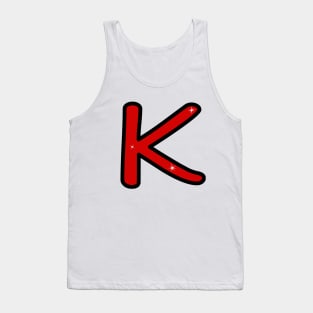 Letter K. Name with letter K. Personalized gift. Abbreviation. Abbreviation. Lettering Tank Top